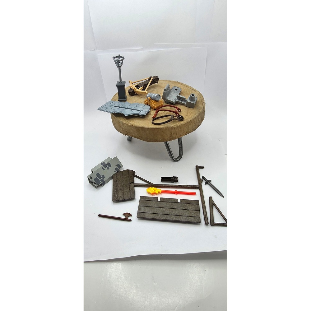 Medieval Castle Toy Accessory Lot Cannon Crossbow Sword Axe Torch Pieces